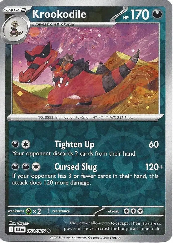 Krookodile 059/086 (SV: Black Bolt)  - Reverse Holofoil