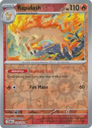 Rapidash 030/182 (SV10: Destined Rivals)  - Reverse Holofoil