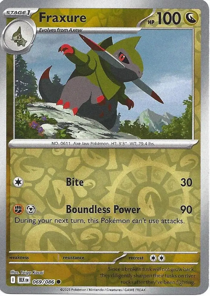 Fraxure 069/086 (SV: Black Bolt)  - Reverse Holofoil