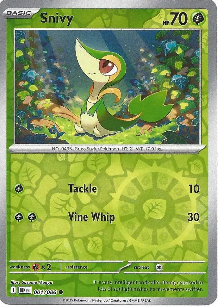 Snivy 001/086 (SV: Black Bolt)  - Reverse Holofoil