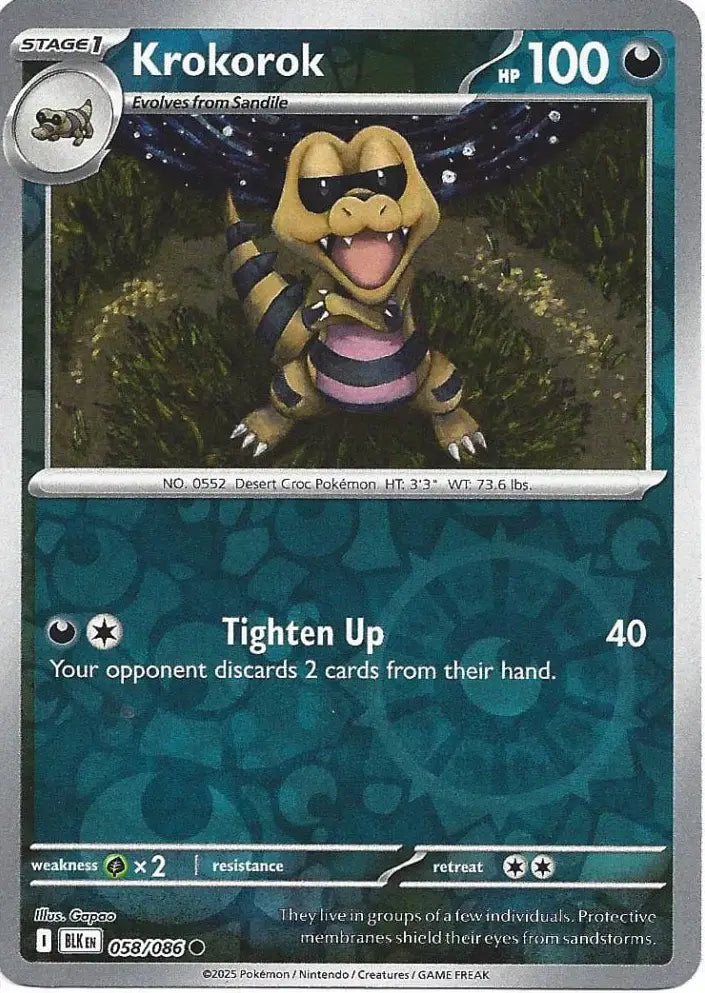 Krokorok 058/086 (SV: Black Bolt)  - Reverse Holofoil