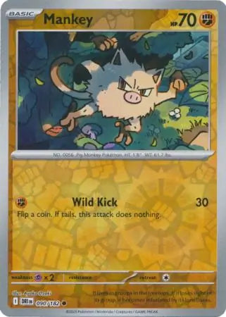 Mankey 090/182 (SV10: Destined Rivals)  - Reverse Holofoil