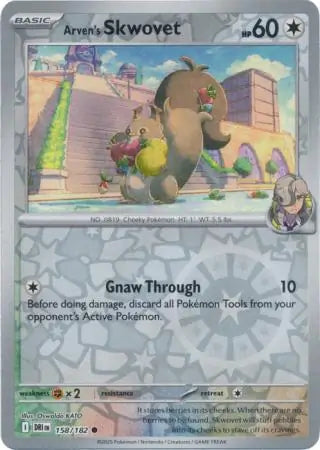 Arven's Skwovet 158/182 (SV10: Destined Rivals)  - Reverse Holofoil