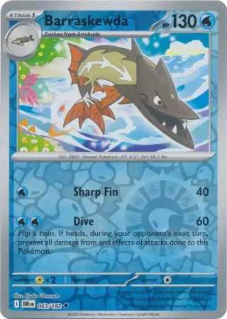 Barraskewda 063/182 (SV10: Destined Rivals)  - Reverse Holofoil