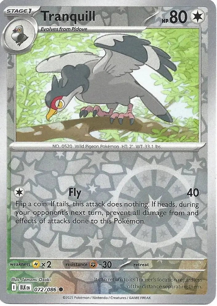 Tranquill 072/086 (SV: Black Bolt)  - Reverse Holofoil
