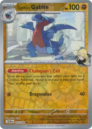 Cynthia's Gabite 103/182 (SV10: Destined Rivals)  - Reverse Holofoil