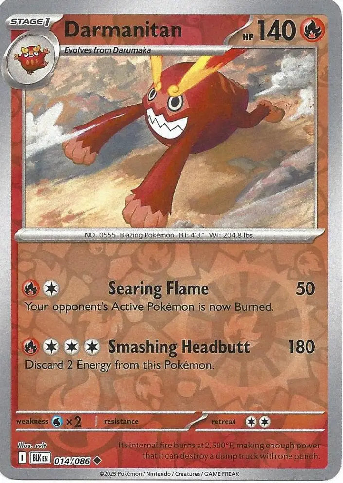 Darmanitan 014/086 (SV: Black Bolt)  - Reverse Holofoil