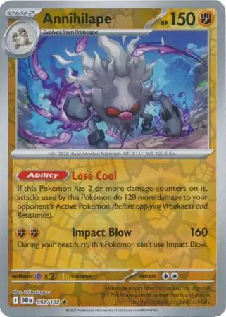 Annihilape 092/182 (SV10: Destined Rivals)  - Reverse Holofoil