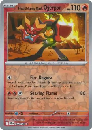 Hearthflame Mask Ogerpon 044/182 (SV10: Destined Rivals)  - Reverse Holofoil