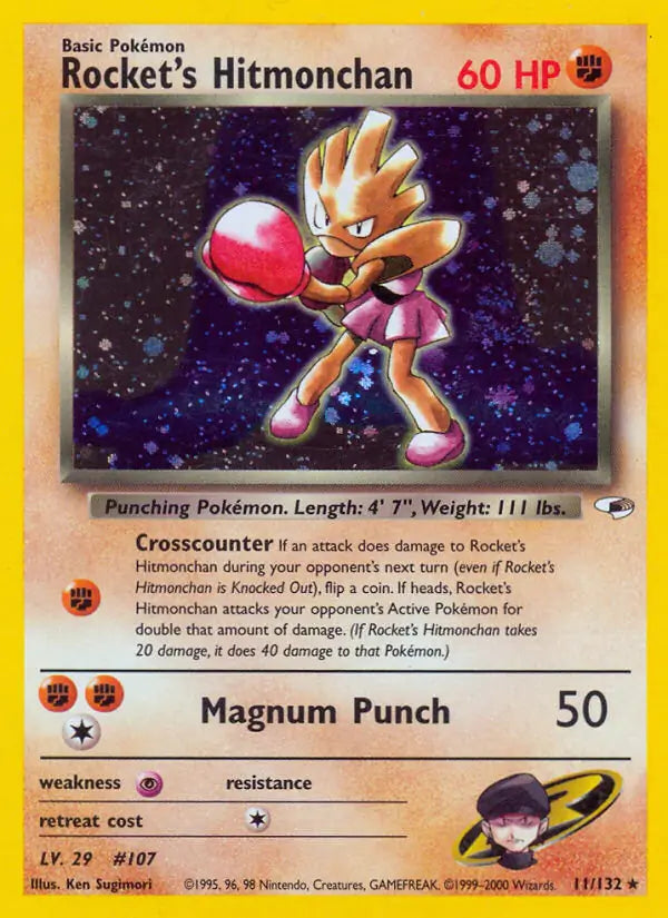 Rocket's Hitmonchan 011/132 (Gym Heroes)  - Unlimited Holofoil
