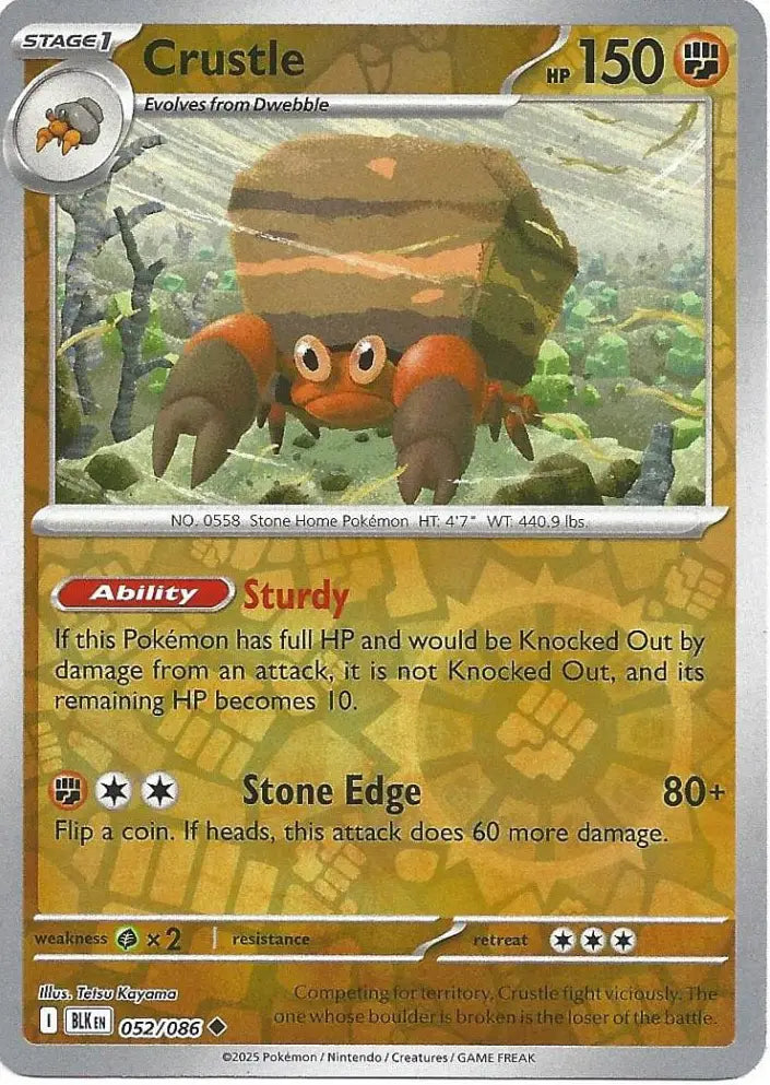Crustle 052/086 (SV: Black Bolt)  - Reverse Holofoil