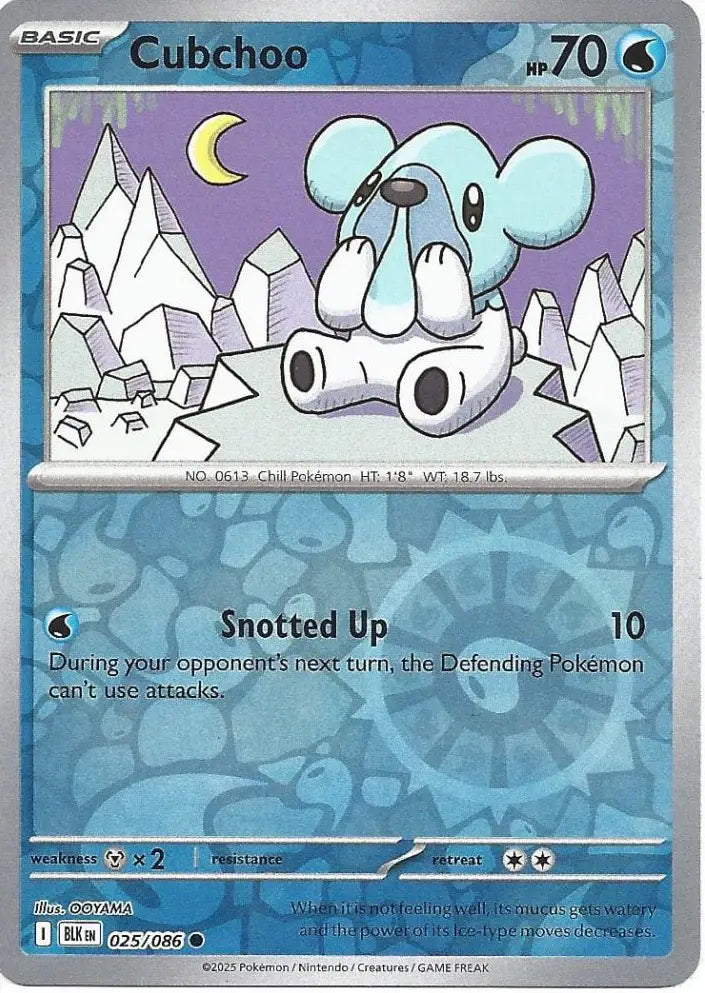 Cubchoo 025/086 (SV: Black Bolt)  - Reverse Holofoil