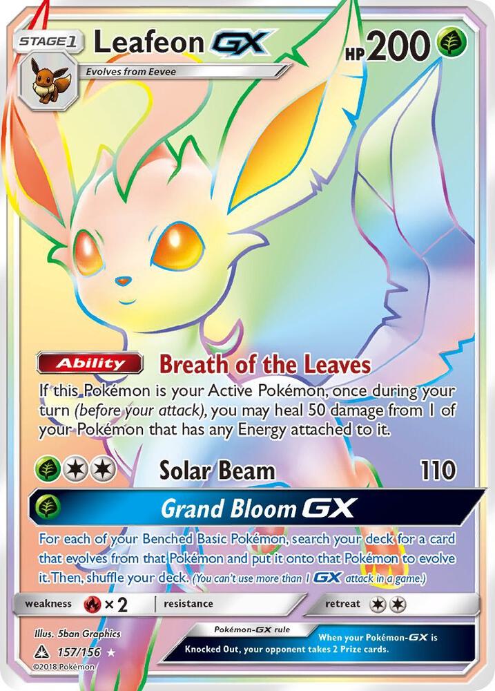 Leafeon GX 157/156 (SM - Ultra Prism)  - Holofoil