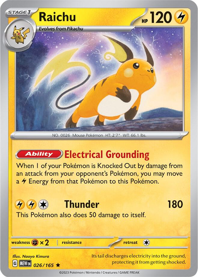 Raichu 026/165 (SV: Scarlet & Violet 151)  - Holofoil