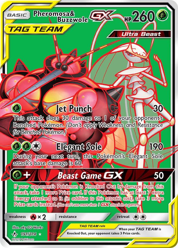 Pheromosa & Buzzwole GX 191/214 (SM - Unbroken Bonds)  - Holofoil