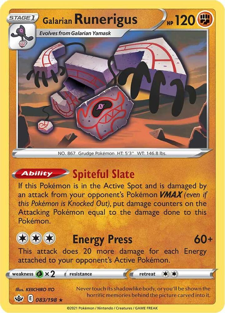 Galarian Runerigus 083/198 (SWSH06: Chilling Reign)  - Holofoil