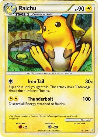 Raichu - 10/123 - Shattered Holo Rare