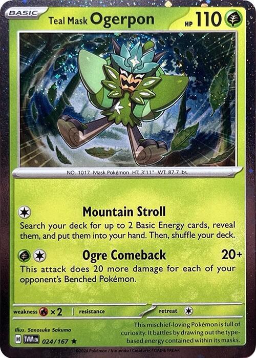 Teal Mask Ogerpon 024/167 (Miscellaneous Cards & Products)  - Cosmo Holofoil