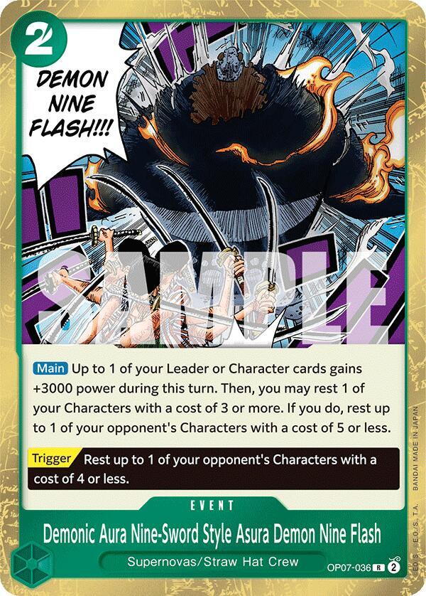 Demonic Aura Nine Sword Style Asura Demon Nine Flash OP07-036 (500 Years in the Future)  - Foil