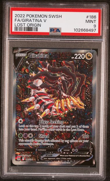 SWORD & SHIELD LOST ORIGIN #186 FA/GIRATINA V LOST ORIGIN PSA 9