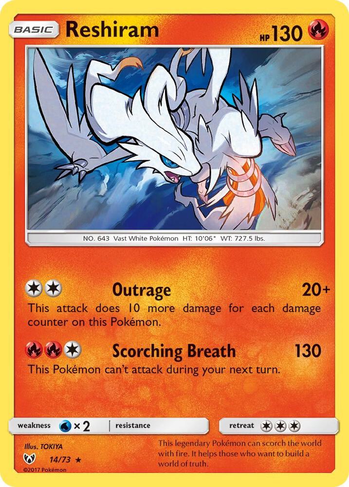 Reshiram 14/73 (Shining Legends)  - Holofoil