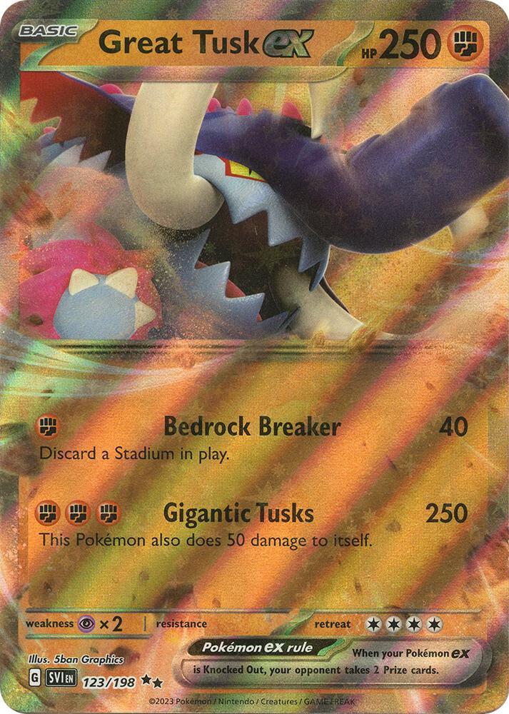 Great Tusk ex 123/198 (SV01: Scarlet & Violet Base Set)  - Holofoil