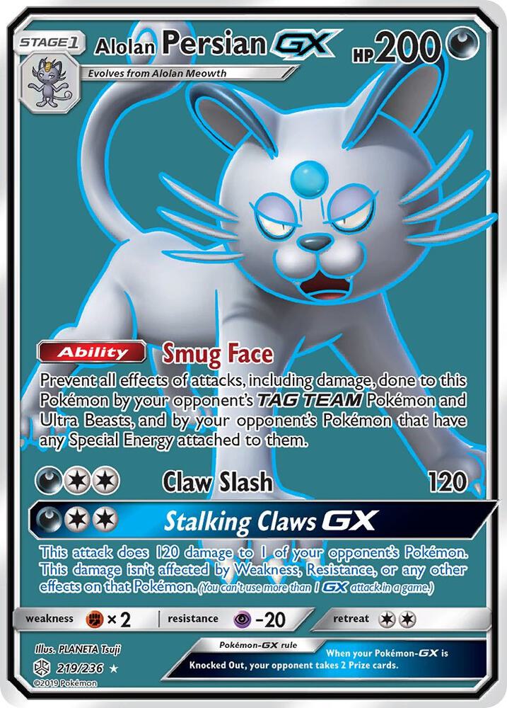 Alolan Persian GX 219/236 (SM - Cosmic Eclipse)  - Holofoil