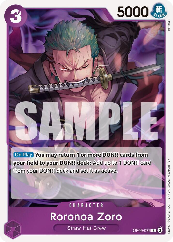 Roronoa Zoro (Reprint) OP09-076 (Premium Booster -The Best- Vol. 2)  - Foil