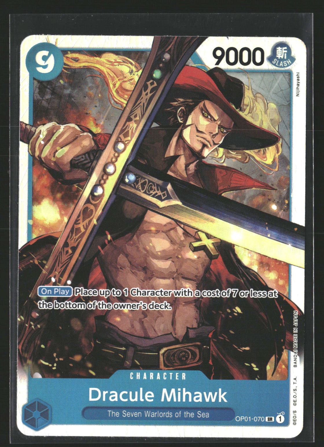 Dracule Mihawk (Reprint) #OP01-070 Super Rare Premium Booster -The Best-