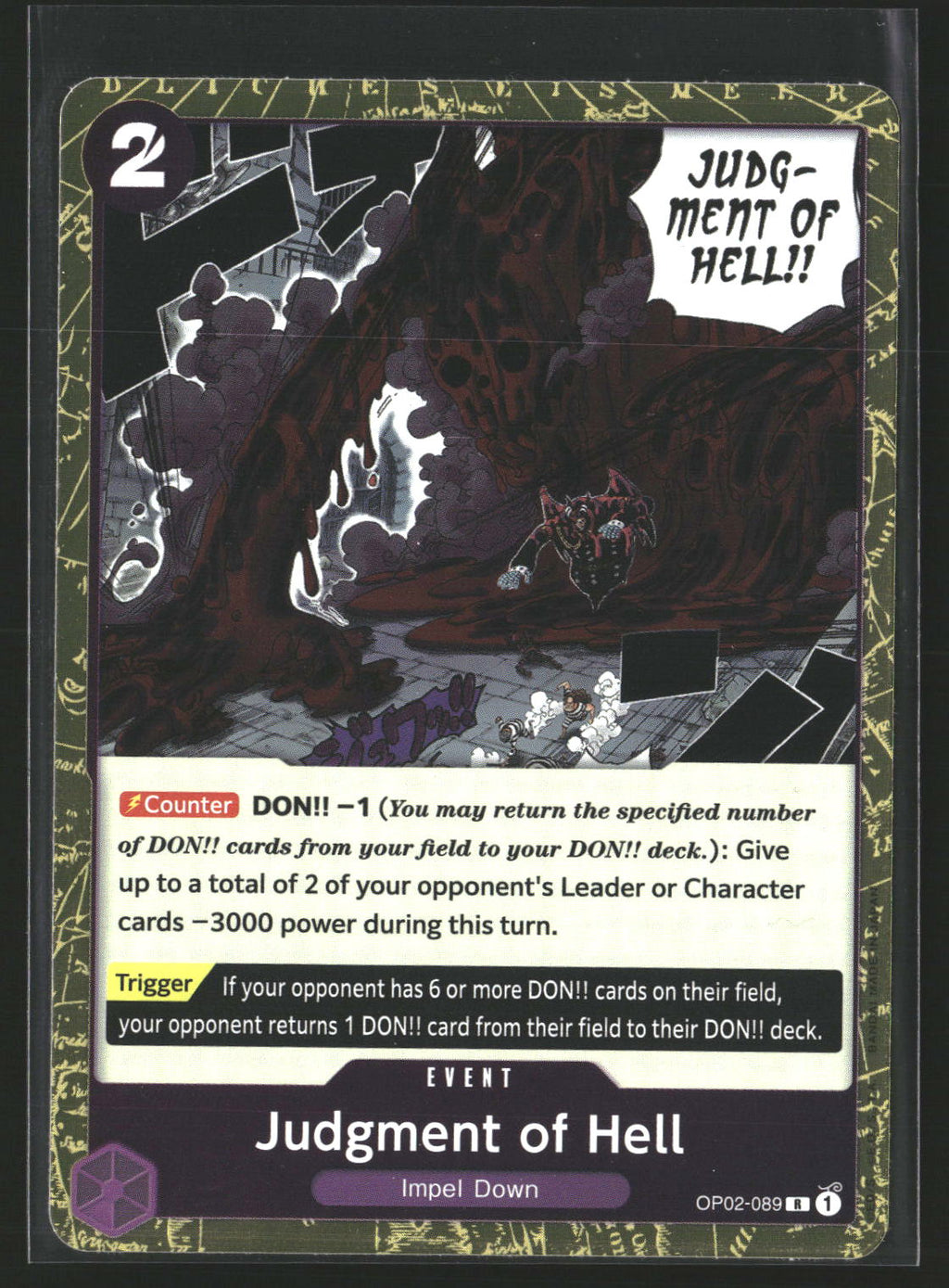 Judgment of Hell (Textured Foil) #OP02-089 Rare Premium Booster -The Best-