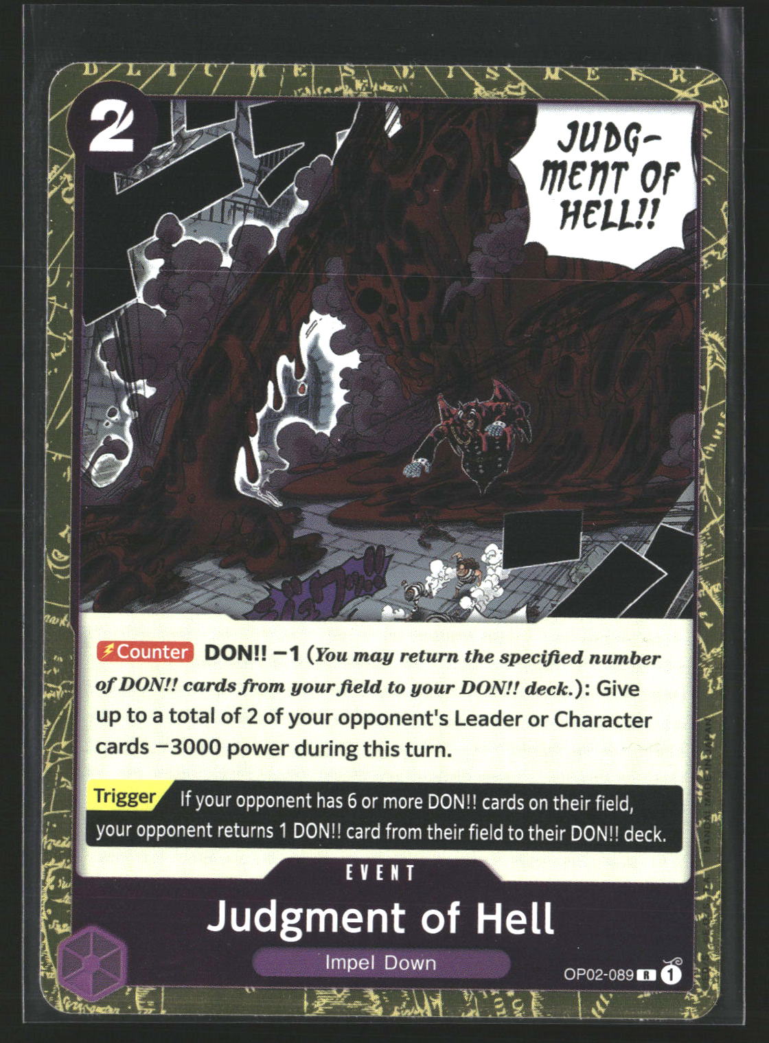 Judgment of Hell (Textured Foil) #OP02-089 Rare Premium Booster -The Best-
