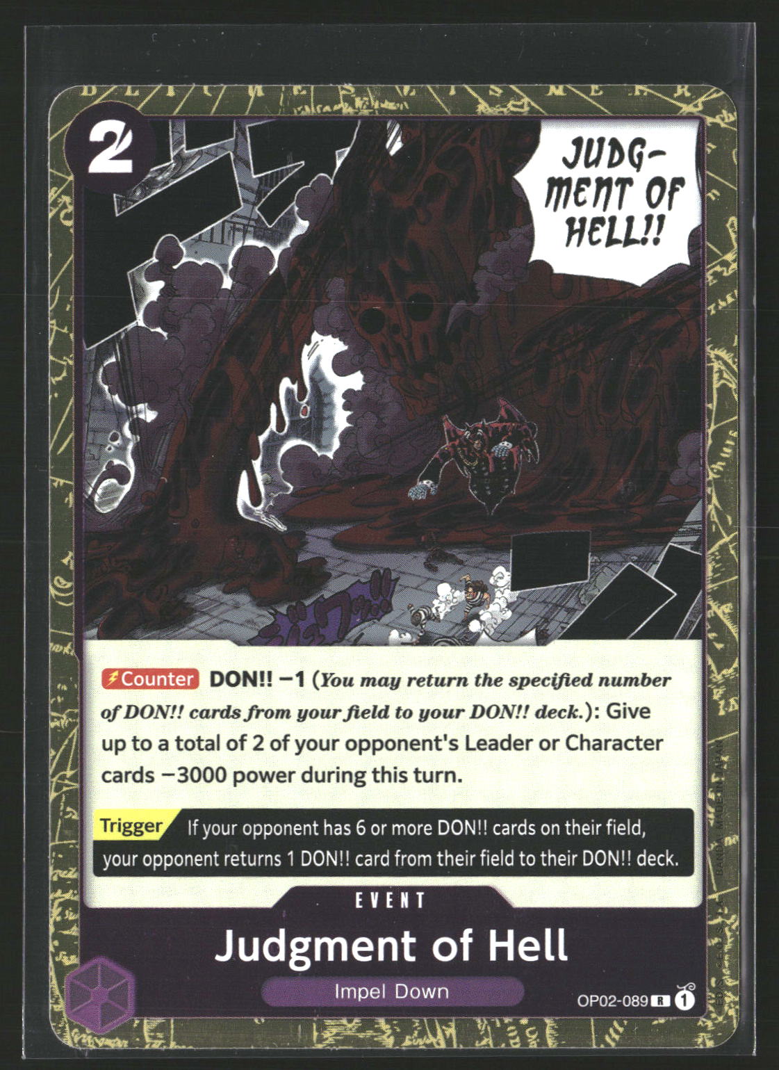 Judgment of Hell (Textured Foil) #OP02-089 Rare Premium Booster -The Best-