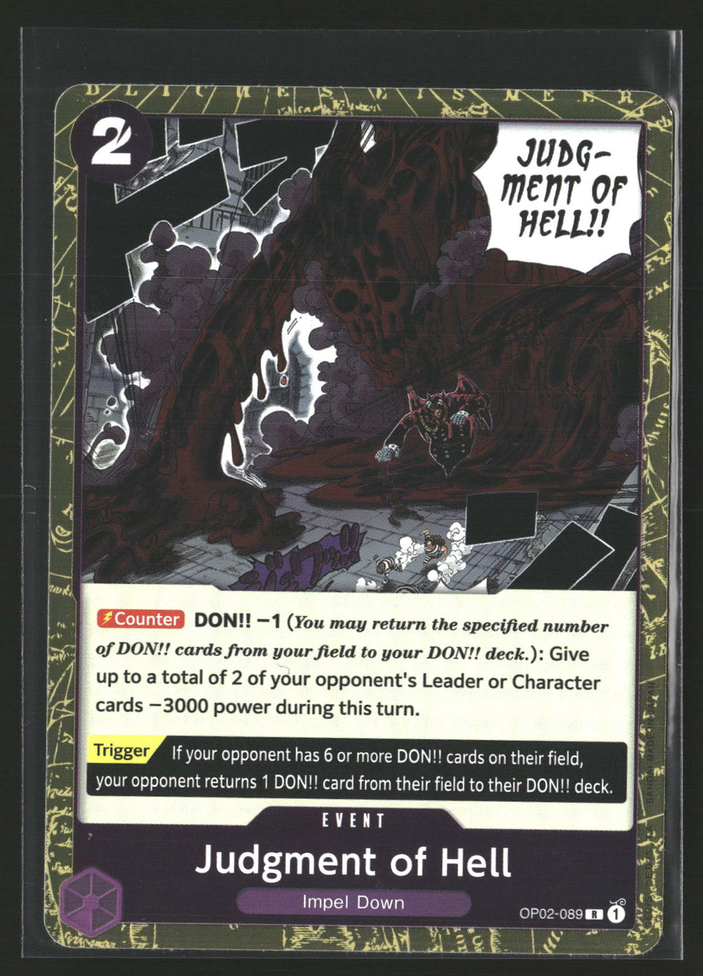 Judgment of Hell (Textured Foil) #OP02-089 Rare Premium Booster -The Best-