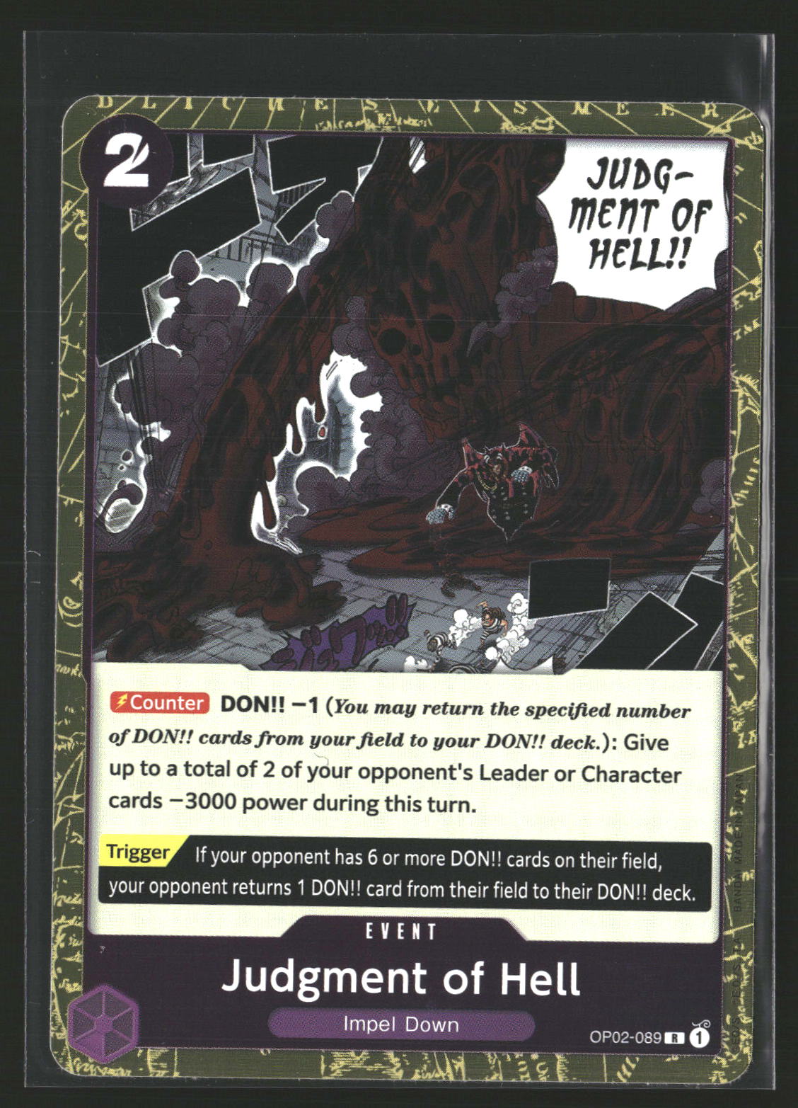 Judgment of Hell (Textured Foil) #OP02-089 Rare Premium Booster -The Best-