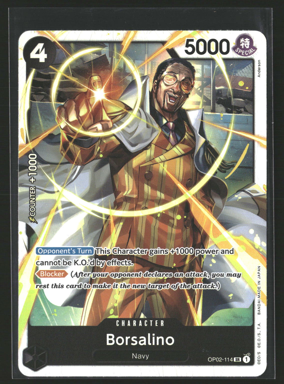 Borsalino (Reprint) #OP02-114 Super Rare Premium Booster -The Best-