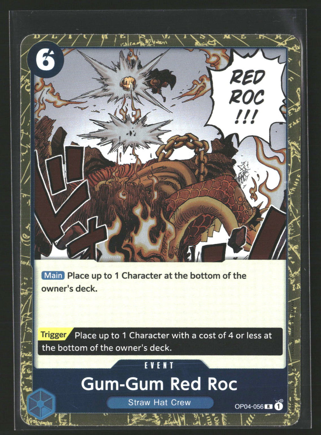Gum-Gum Red Roc (Textured Foil) #OP04-056 Rare Premium Booster -The Best-