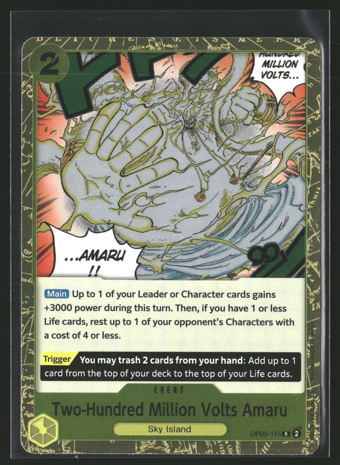 Two-Hundred Million Volts Amaru (Foil) #OP05-115 Rare Premium Booster -The Best-