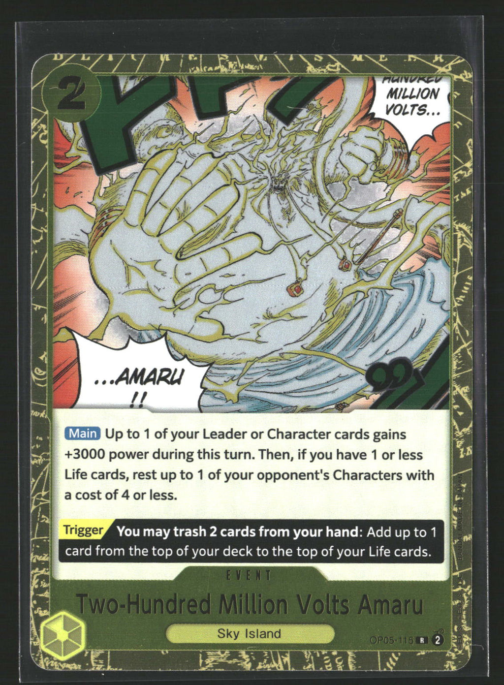 Two-Hundred Million Volts Amaru Foil #OP05-115 Rare Premium Booster -The Best-