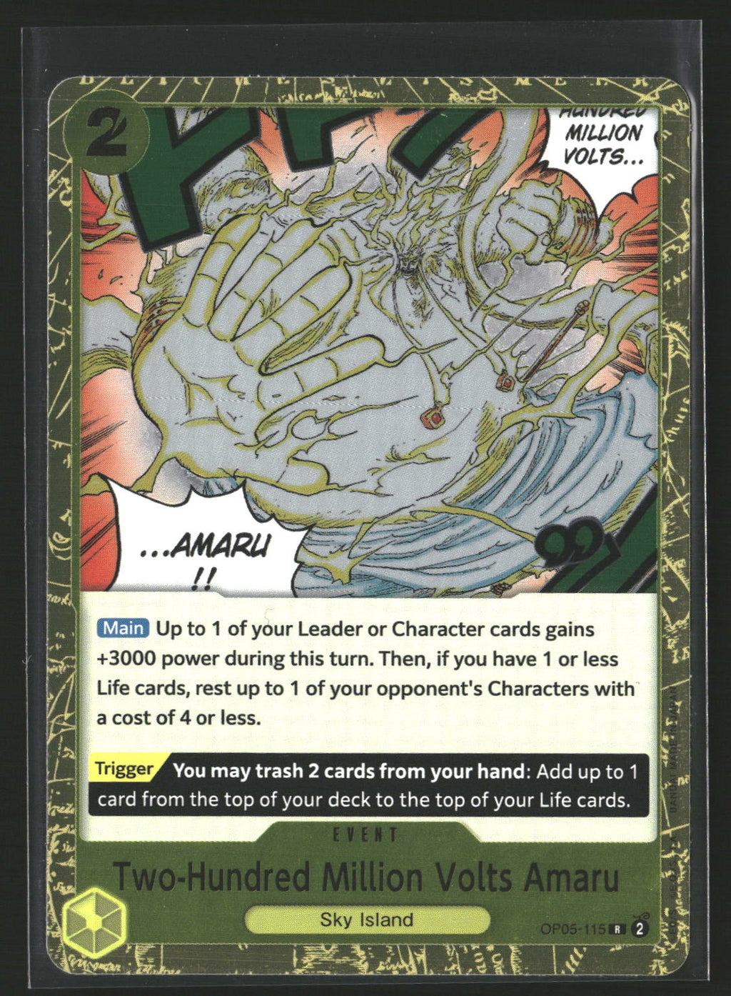 Two-Hundred Million Volts Amaru (Foil) #OP05-115 Rare Premium Booster -The Best-