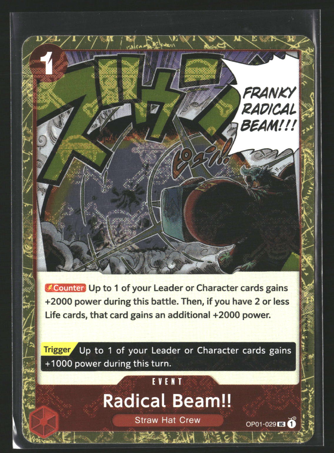 Radical Beam!! (Textured Foil) #OP01-029 Uncommon Premium Booster -The Best-