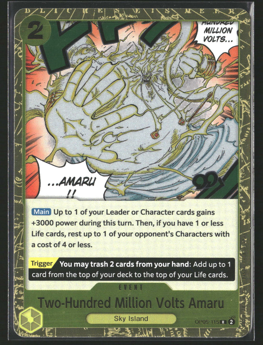 Two-Hundred Million Volts Amaru (Foil) #OP05-115 Rare -The Best-