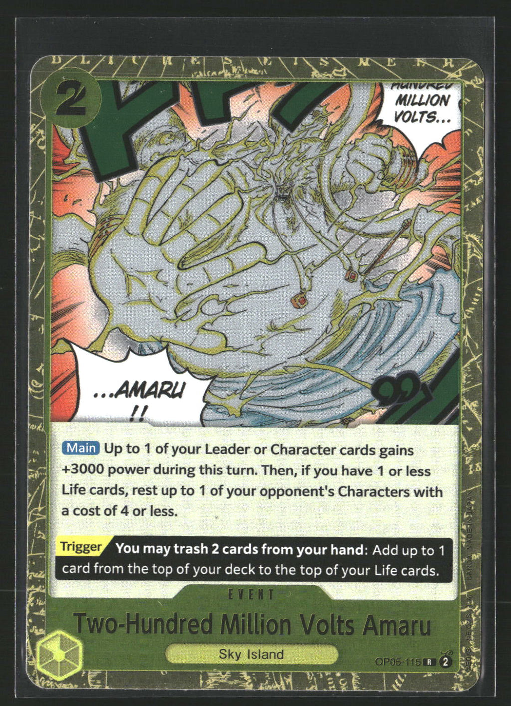 Two-Hundred Million Volts Amaru (Foil) #OP05-115 Rare -The Best-