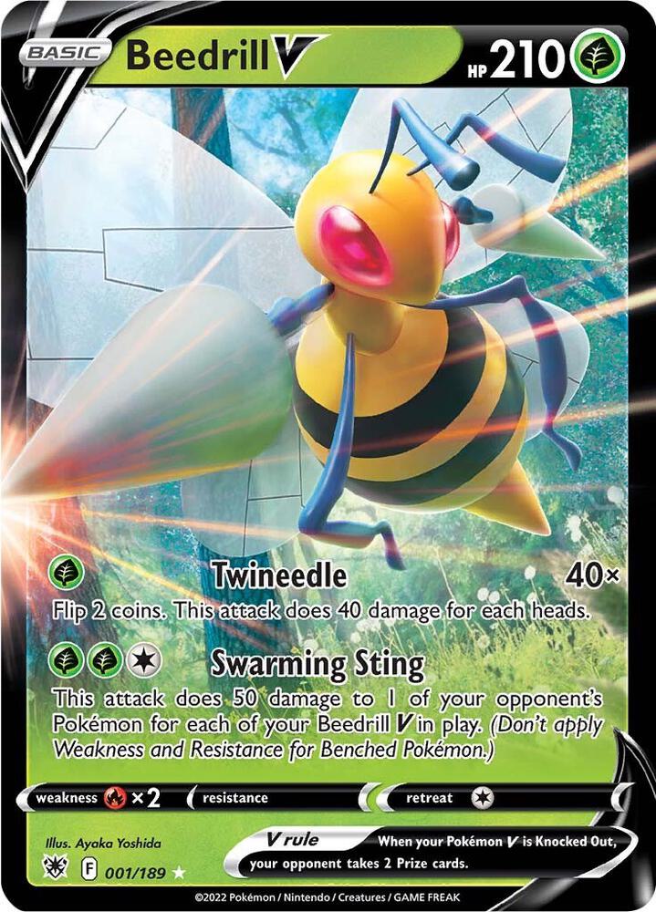 Beedrill V 001/189 (SWSH10: Astral Radiance)  - Holofoil