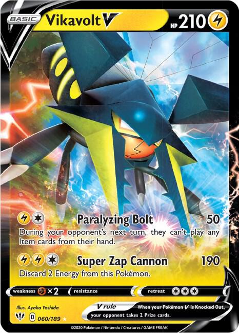 Vikavolt V 060/189 (SWSH03: Darkness Ablaze)  - Holofoil