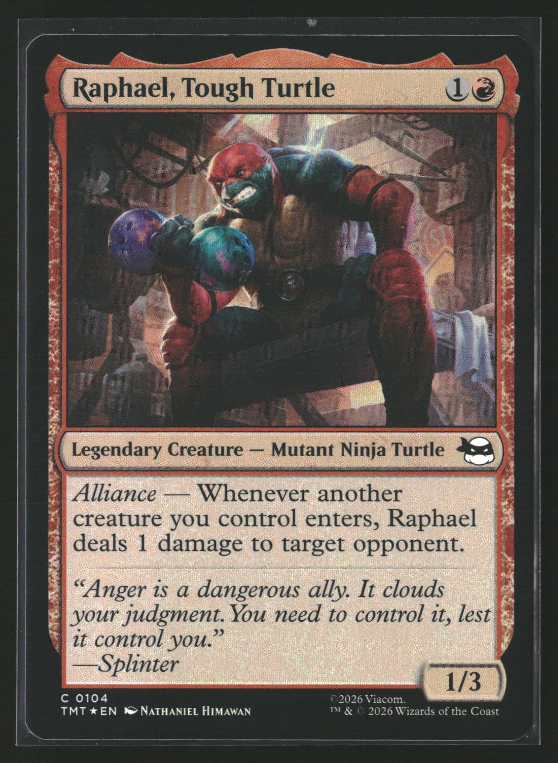 Teenage Mutant Ninja Turtles #104 Raphael, Tough Turtle Foil