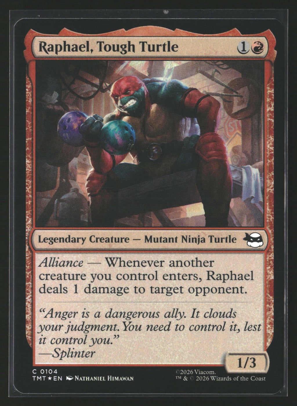 Teenage Mutant Ninja Turtles #104 Raphael, Tough Turtle Foil
