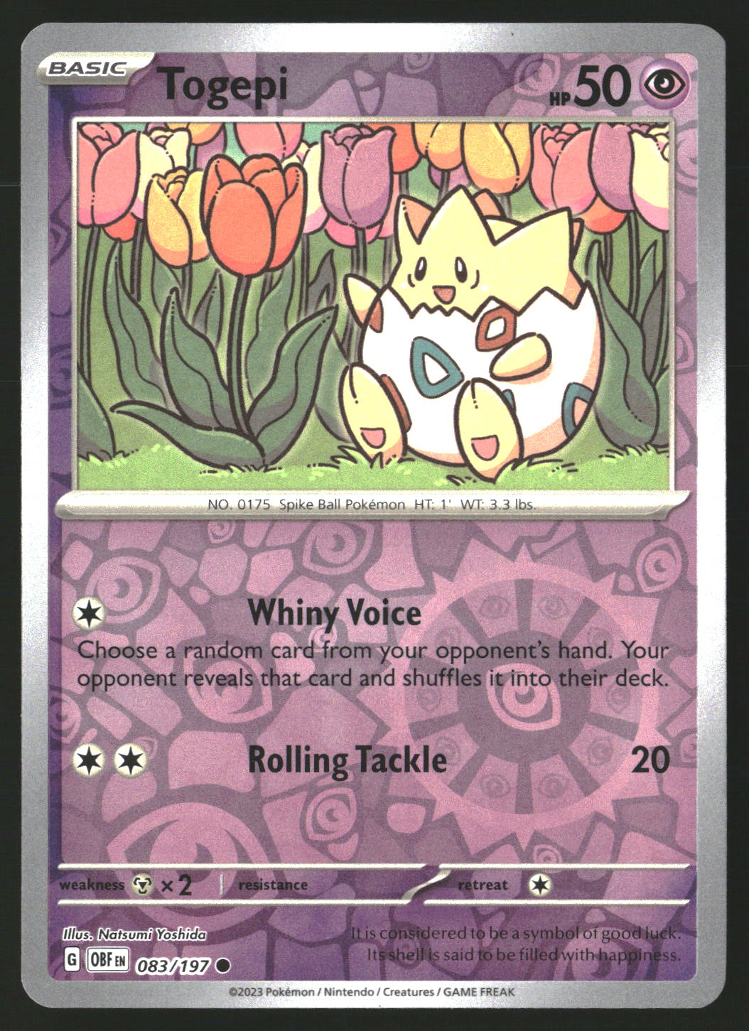 Togepi #083/197 Common,Reverse Holo SV03: Obsidian Flames