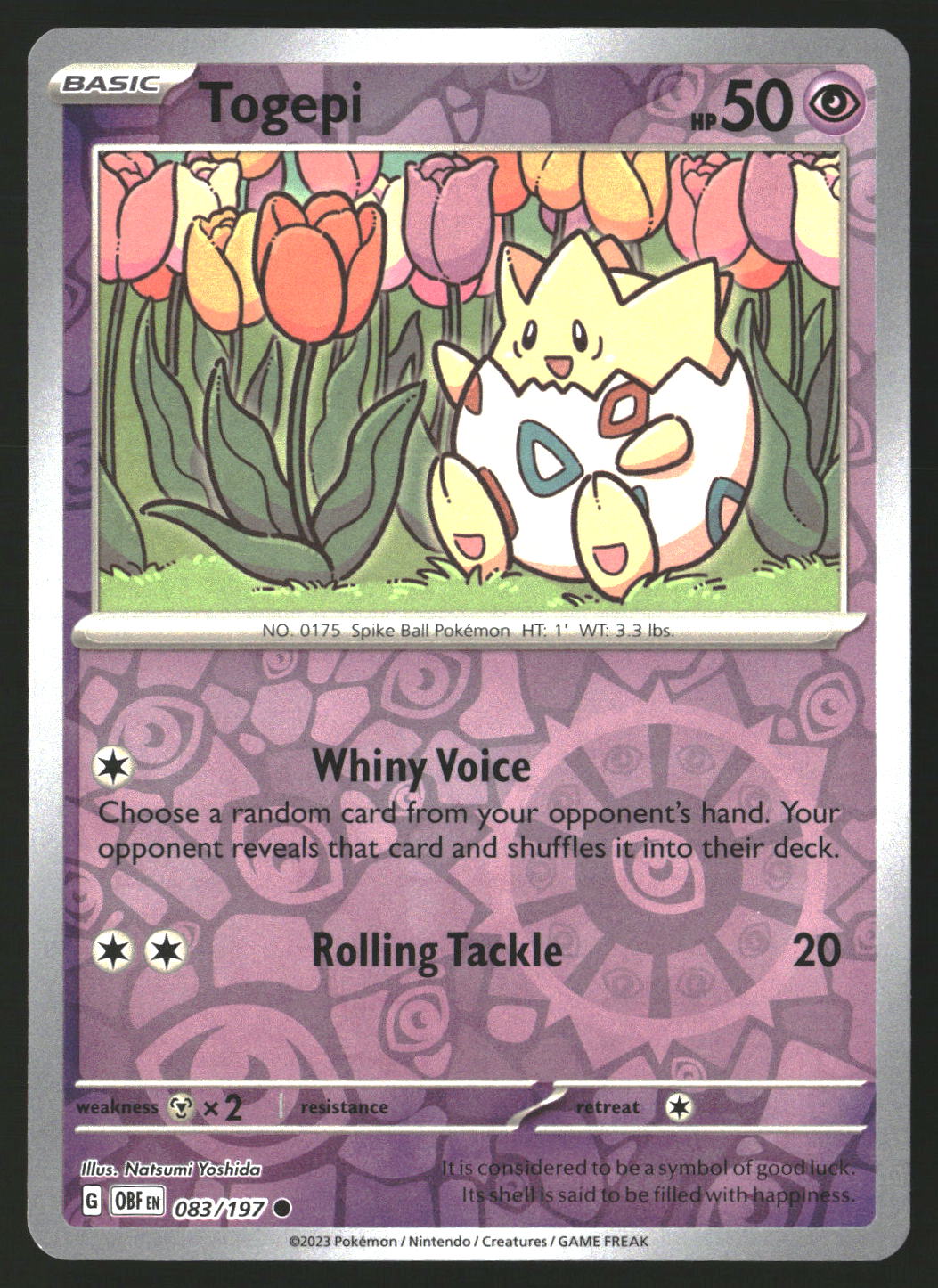 Togepi #083/197 Common,Reverse Holo SV03: Obsidian Flames