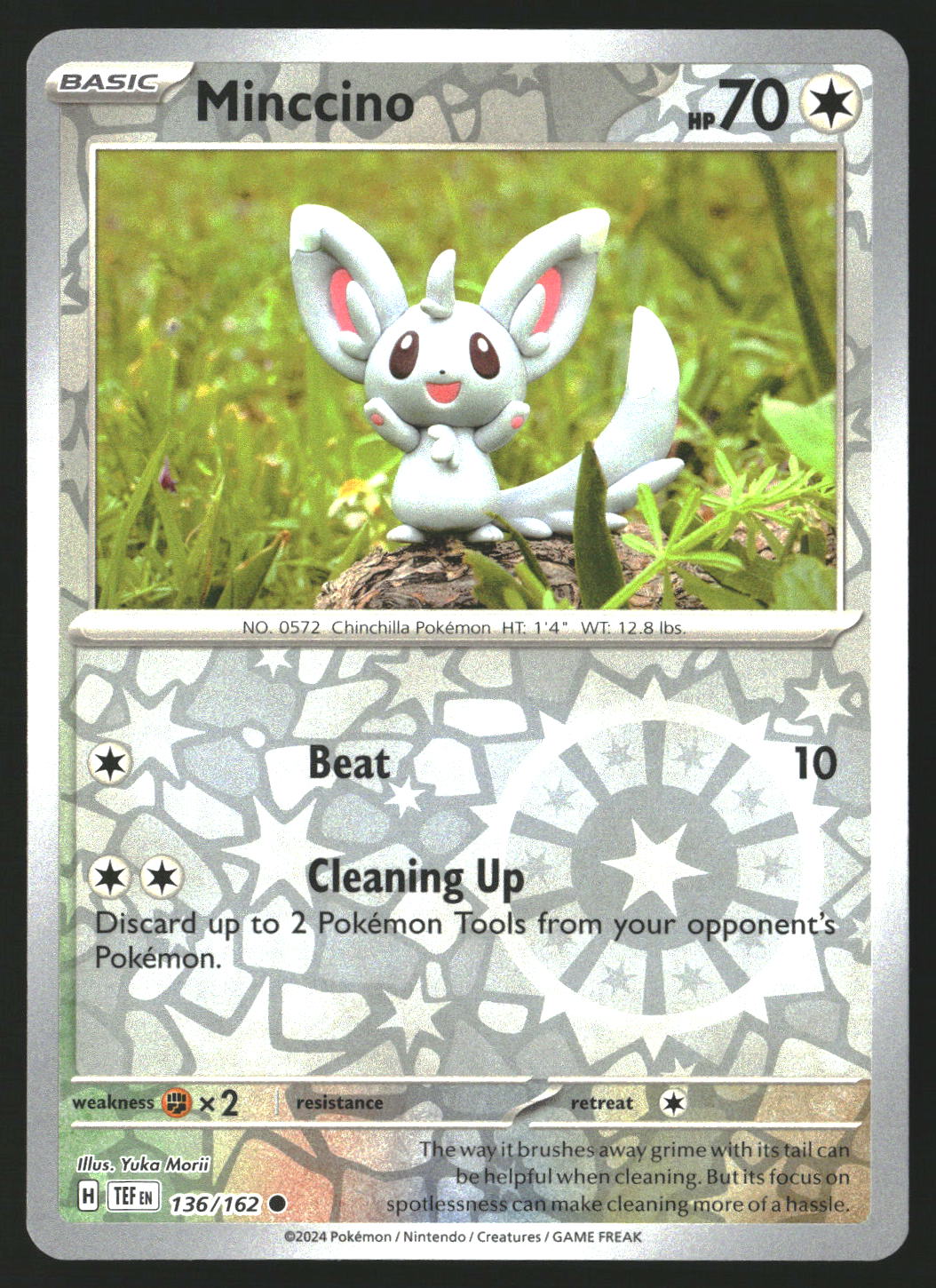 Minccino #136/162 Common,Reverse Holo SV05: Temporal Forces