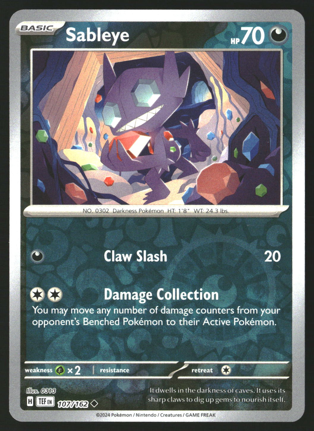 Sableye #107/162 Uncommon,Reverse Holo SV05: Temporal Forces